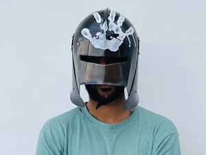 Elmetto cavaliere nano medievale - ispirato a Uruk-Hai | Miglior regalo replica LARP & SCA - Foto 1 di 9