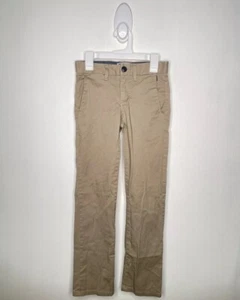 Billabong Khaki Pants Boys Size 8-9 / 24 Tan Straight Leg Chino School Uniform - Picture 1 of 4