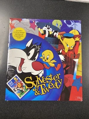 Looney Tunes Sylvester and Tweety Bird Stamp Sheet, First Day Issue Souvenir! - Image 1 of 2