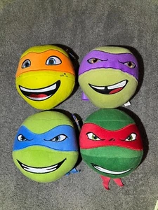 TEENAGE MUTANT NINJA TURTLES - TMNT - Plush Ball - Stuffed Animal 7” Set - Picture 1 of 4