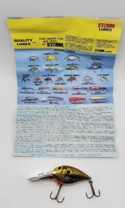 Vintage Pre Rapala Storm FLV 154 Rattlin Flat Wart Fishing Lure Yellow Black - Picture 1 of 7