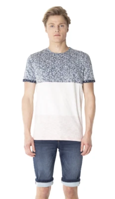 Camiseta para hombre Point Zero con estampado invertido en azul marino/blanco/rojo talla M Foto 1 de 3