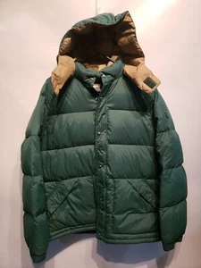 Vtg Penfield Green Outdoors Hooded Down Puffer Long Coat Jacket Mens Large  - Picture 1 of 9
