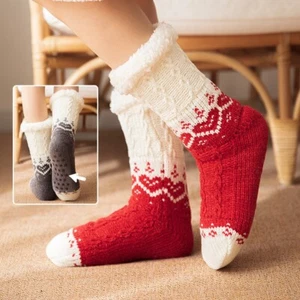 Love Knitted Plush Floor Socks Winter Warm Non-slip Carpet Socks Christmas Home  - Picture 1 of 10