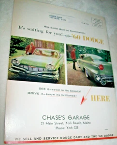 1960 Dodge mid-size-mag car ad -York Beach Maine ME -"Revel in its beauty!" - Picture 1 of 1