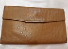 Pre-owned Ostrich Wallet 4 Compartments By Spirit Of California 7"×4" Some Tears