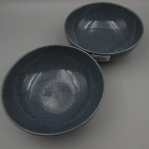 Denby China England DARK GREY SPECKLE Cereal Bowls - Set of Two - New - Picture 1 of 3