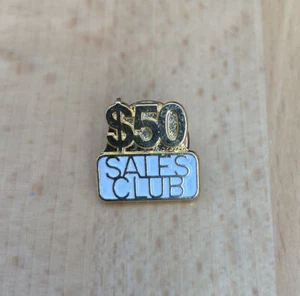 Gold White $50 Sales Club Pin - Picture 1 of 2