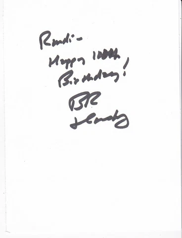 BRUCE HORNSBY AUTOGRAPHED AND INSCRIBED BIRTHDAY CARD Cover