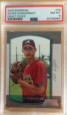2000 bowman draft picks adam wainwright psa 8 - Image 1 of 2
