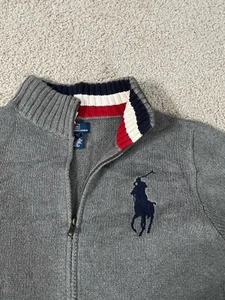 Polo Ralph Lauren Sweater Boys Big Pony Full Zip Cardigan Casual Size XL - Picture 1 of 6