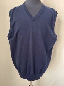 Haggar Navy Blue Golf V-Neck Pullover Sweater Vest, Size XXL - Picture 1 of 10