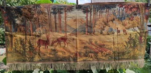 Tappeto da parete vintage paesaggio rustico primitivo foresta 106x45 cm - Foto 1 di 4