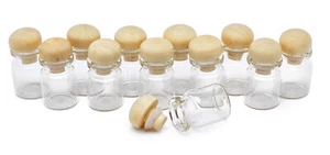 VBS Mini-Glasflaschen Flaschen-Minis 12 Stück 8ml Flaschen Korken Mitgebsel - Bild 1 von 1