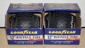 (2 Set) 12”x1.50 to 12"x2.25 Goodyear Bicycle Tire in Black Street Bike Folding - Picture 1 of 2