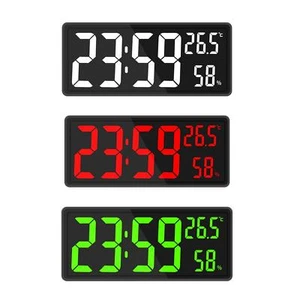 Wall Mount Large Digital Wall Clock with Indoor Temperature and Humidity Large - Picture 1 of 10
