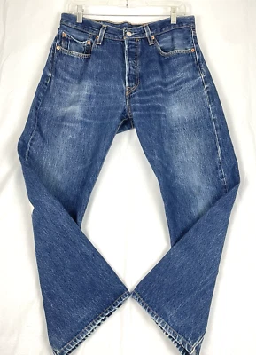 RARO LEVI'S 501 Jeans Denim Botón Mosca EN BLANCO ETIQUETA ROJA Y2K W33 L30 De Colección Foto 1 de 4