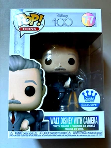 FUNKO POP #77 DISNEY WALT WITH CAMERA EXCLUSIVE VINYL ACTION FIGURE NIB NM+ - Picture 1 of 2