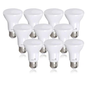 Bioluz LED BR20 LED Light Bulbs 10-Pack, 6W = 50W, 3000K Soft White Light Bulb - Picture 1 of 9