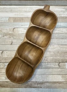MOUNTAIN WOODS Tamarindenförmige Schüssel Schale Erbsenschote geteilt Serviertablett 15" - Bild 1 von 6