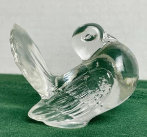 Vintage Westmoreland Glass Co. Pouter Pigeon Bird #9 trasparente lucido realizzato negli anni '60 - Foto 1 di 4