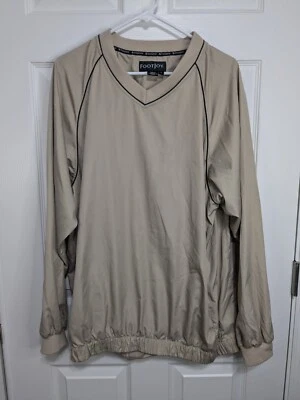 Footjoy Windbreaker Jacket Men's Large Beige Golf Stretch - Image 1 of 4