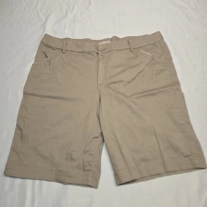ST. John's Bay Bermuda Shorts Plus Size 22W Secretely Slender Twill Khaki Chino - Picture 1 of 5