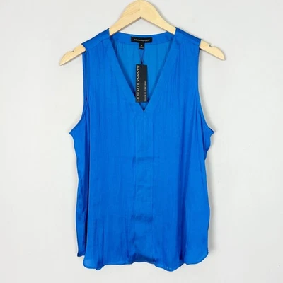 NEW Banana Republic Blue Flowy Tank Top Blue Size Medium Women's - Image 1 of 3