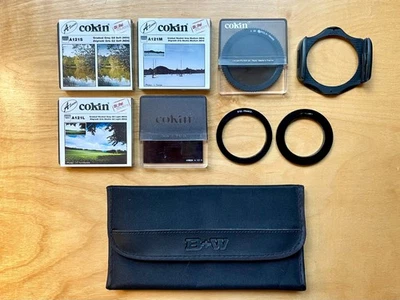 Set of 5 Cokin A Series Filters, Mount w 46, 52mm Adapter w rings, B+W pouch - Image 1 of 4