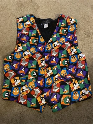 VINTAGE LOONEY TUNES NWOT 1993 VEST SIZE L/XL BUGS BUNNY/TWEETY/SYLVESTER - Image 1 of 4