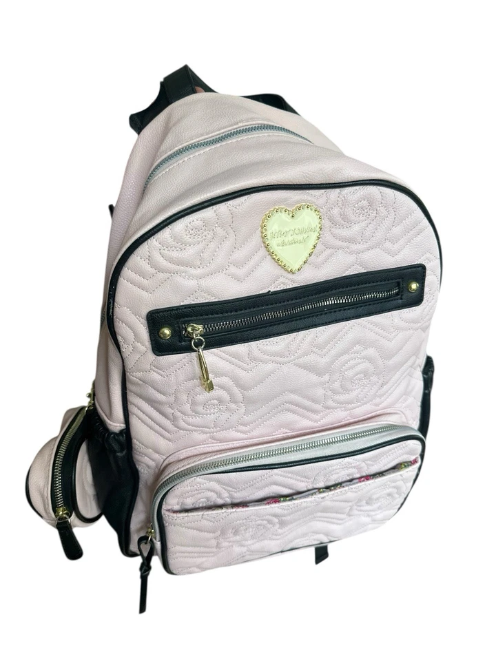 Сумка для подгузников Betsey Johnson рюкзак розовая/черная сумка с брелоками для смены - Изображение 1 из 4