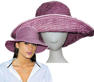 WALLAROO Blackberry PETITE SCRUNCHIE CAPPELLO DA SOLE confezionabile UPF tesa larga XS/S 55 cm - Foto 1 di 8