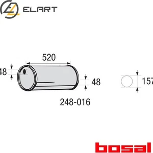 MIDDLE SILENCER UNIVERSAL 248-016 - Picture 1 of 8