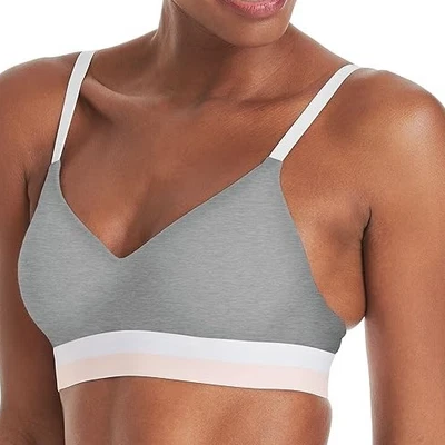 Medium NEW Hanes Soft Push-Up Comfortflex Wireless T-Shirt Bra 568, Gray - Image 1 of 4