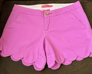 Lilly Pulitzer Pink Scalloped Buttercup Shorts Waist Textured Size 0 - Picture 1 of 8