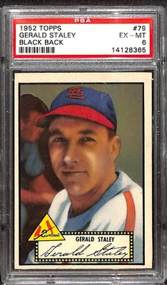 1952 TOPPS #79 GERALD STALEY BLACK BACK PSA 6 EX-MT 14128365  - Image 1 of 3