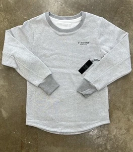 DIAMOND SUPPLY Men's Stone Cut Scallop Pullover Salt MSRP $75 Heathered Gray - Picture 1 of 3