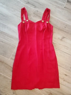 Винтажный Y2K Rampage красный платье Jr размер 5 золотой кнопка выпускного вечера коктейль читать - Изображение 1 из 4