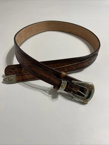 Arnés Levi’s Hecho en EE. UU. Cuero Marrón 1122-3 Talla 32 Plata Dorado - Imagen 1 de 8