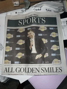 LA TIMES SPORTS SECTION 8/3/25. LUKA DONCIC & DODGERS BLAKE SNELL Front Page New - Imagen 1 de 2