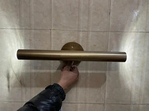 Handmade Antique Brass Wall Sconce Mid-Century Modern Minimalist Cylinder Light - Picture 1 of 11