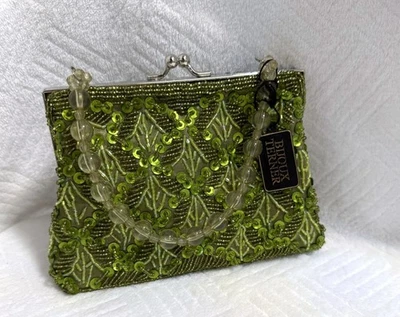 Bijoux Terner Green Beaded Sequin Evening Purse – NWT Glam Vintage - Image 1 of 4