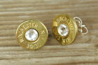30-30 Brass Bullet Stud Earrings .925 Sterling Silver, Bullet Jewelry, FREE SHIP