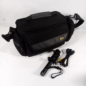 Case Logic Camera Bag Black Carry Handle Shoulder Strap 3x Compartments Bundle! - Picture 1 of 9