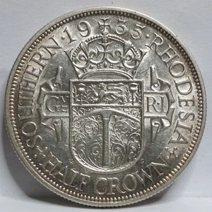 SÜDRHODESIEN Großbritannien 1/2 Half Crown 1935 vz+ AU Silber George Zimbabwe #F82 - Bild 1 von 6