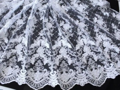 0,5 m Spitzenstoff, (19,90 Euro/m), 130 cm breit, Tüllspitze ,weiß - Bild 1 von 4
