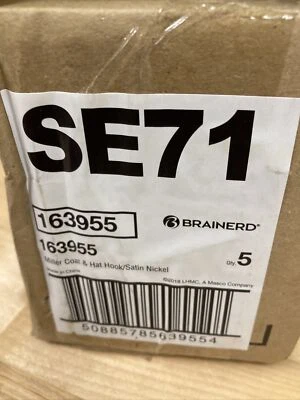 Paquete de 5 ganchos para ropa Brainerd abrigo sombrero níquel satinado 163955 nuevo Foto 1 de 4