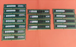 Lot DDR3 Server Memory PC3-12800R PC3-10600R (76GB Total) Kingston Samsung - Picture 1 of 7