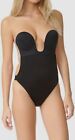 $99 Fashion Forms Women's Black U Plunge Backless Strapless Cups Bodysuit Size S