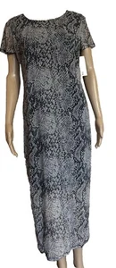 No Boundaries Large 12-14 Woman’s Abstract Gray Black Short Sleeve Dress - Picture 1 of 6